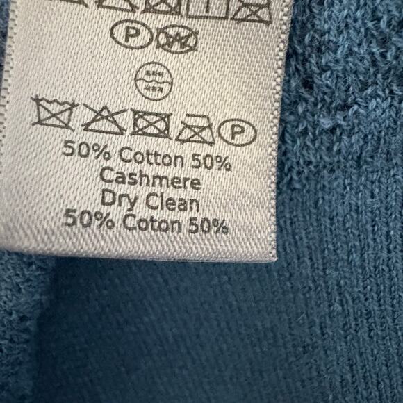 John Varvatos NWT Cotton Cashmere Sweater Cosmos Blue Med OldMoney DarkAcademia - Picture 9 of 10